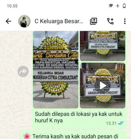 Pengiriman Papan Bunga Duka Lungge Temanggung